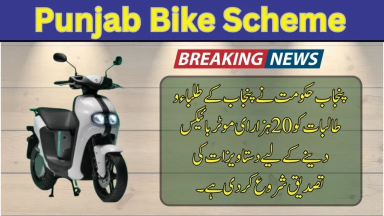 CM Punjab approved 20,000 e-motorbikes for students who meet the requirements.